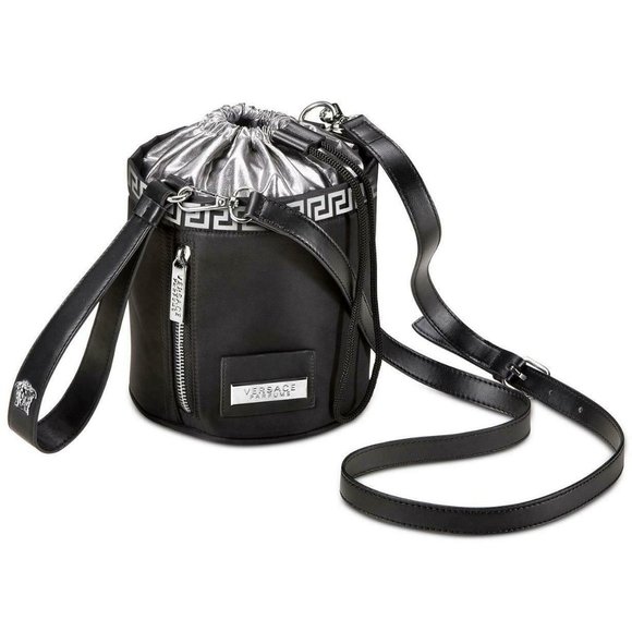 Versace Fragrance Small Bucket Bag Black & Silver Key Logo SEALED PACKAGE - Picture 1 of 10